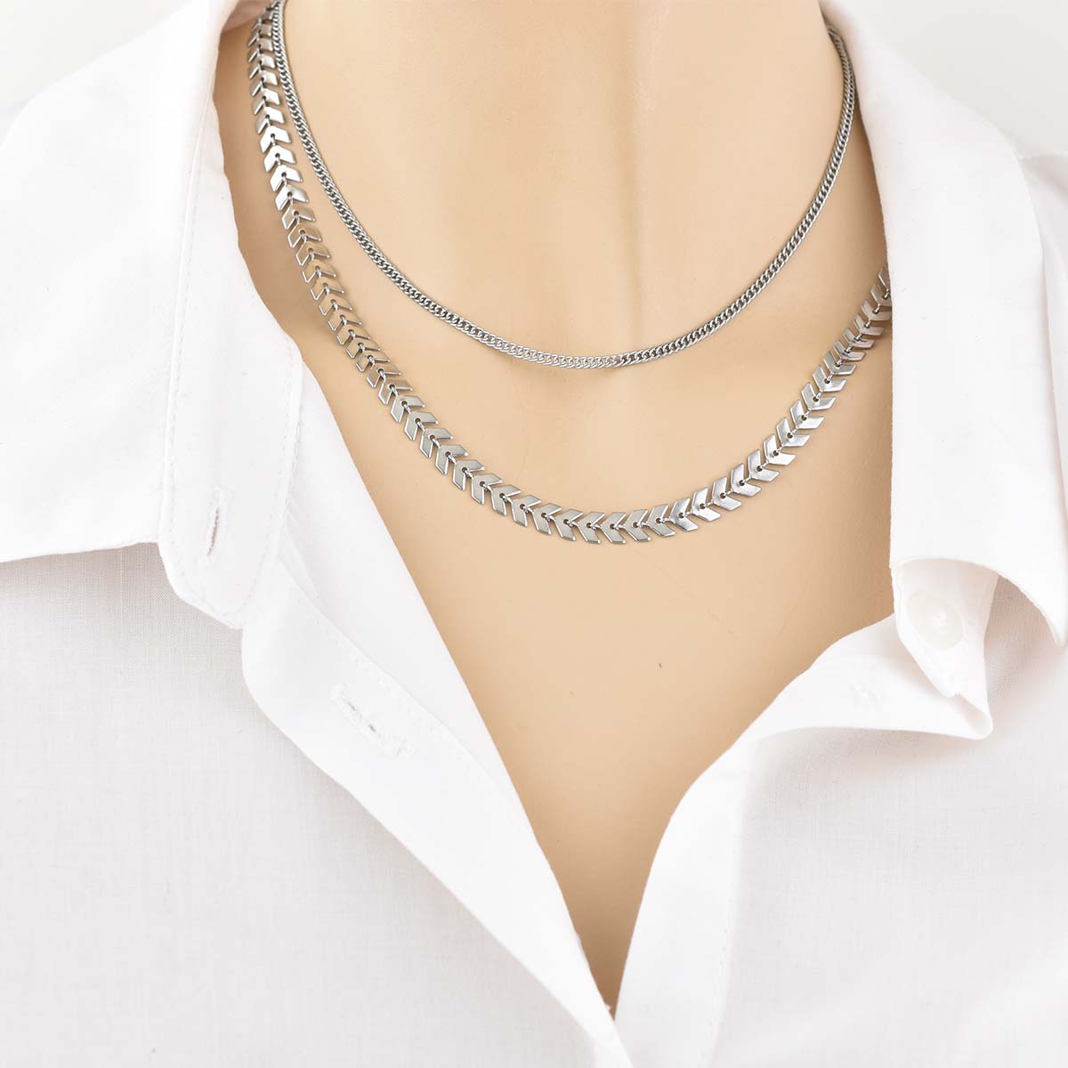 Pakora Chain Silver 3MM Αλυσίδα λαιμού από ανοξείδωτο ατσάλι 316L